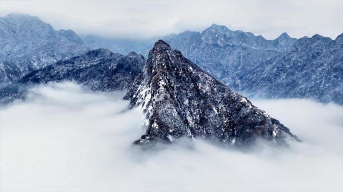 陕西西安：雾凇云海扮靓秦岭